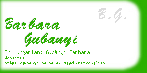 barbara gubanyi business card